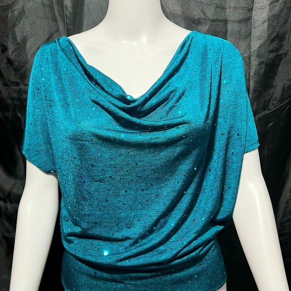 HeartSoul - Womens Turqoise Tunic Top Sz MD - Picture 7 of 8